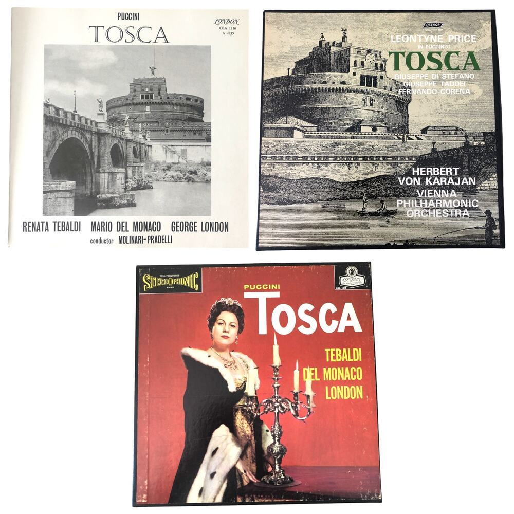Giacomo Puccini - Tosca - 3 Versions of Vinyl Record Opera